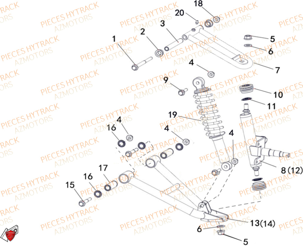 Suspension Avant HYTRACK Pièces Quad HY200ST