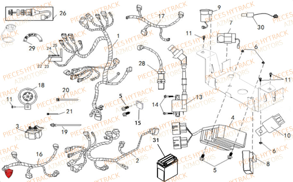 Systeme Electrique HYTRACK Pièces Quad HY200ST