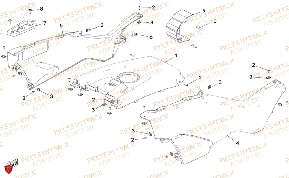 Caches Lateraux HYTRACK Pièces Quad HY200X