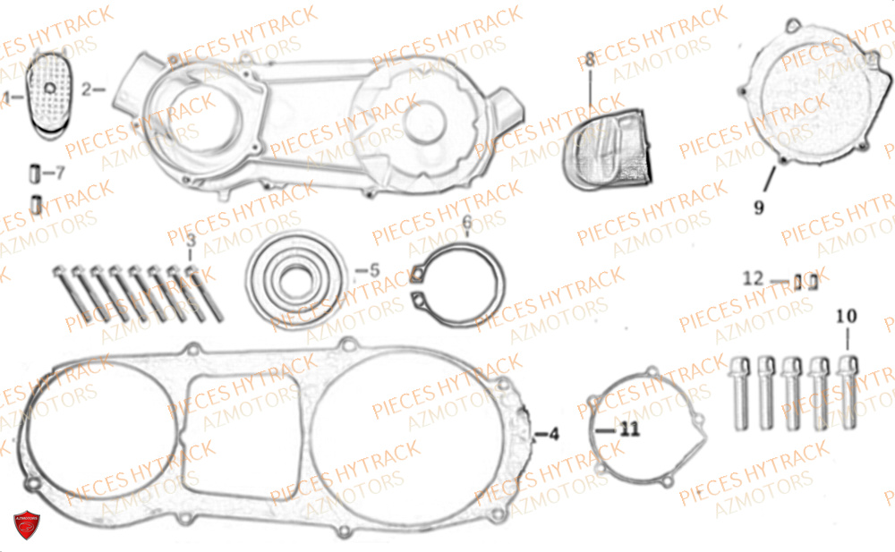 Cache Carter Gauche HYTRACK Pièces Quad HY200X