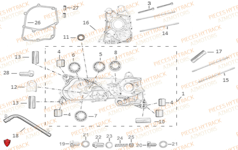 Carters Moteur HYTRACK Pièces Quad HY200X