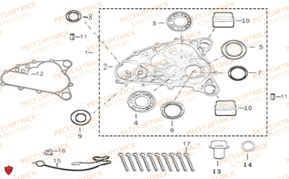 Carter Transmission HYTRACK Pièces Quad HY200X