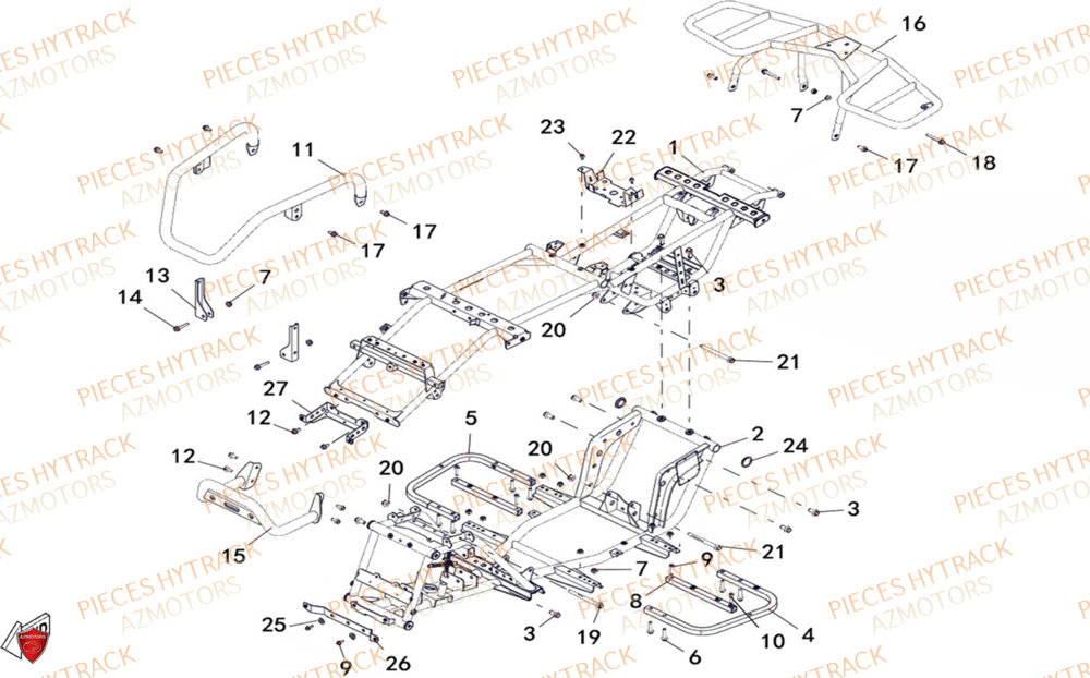 Chassis HYTRACK Pièces Quad HY200X