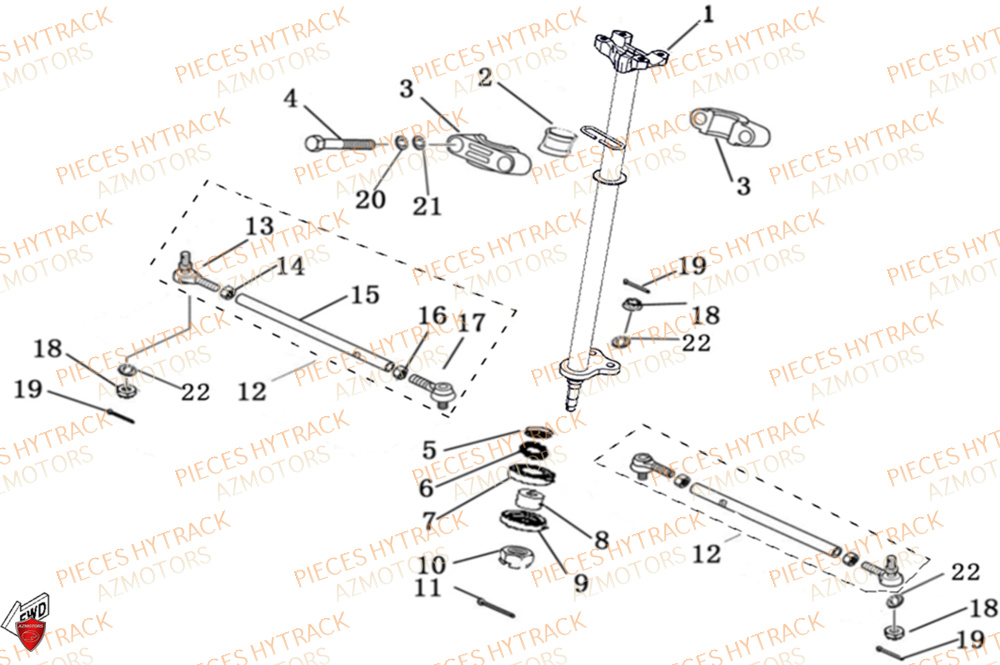 Colonne De Direction HYTRACK Pièces Quad HY200X