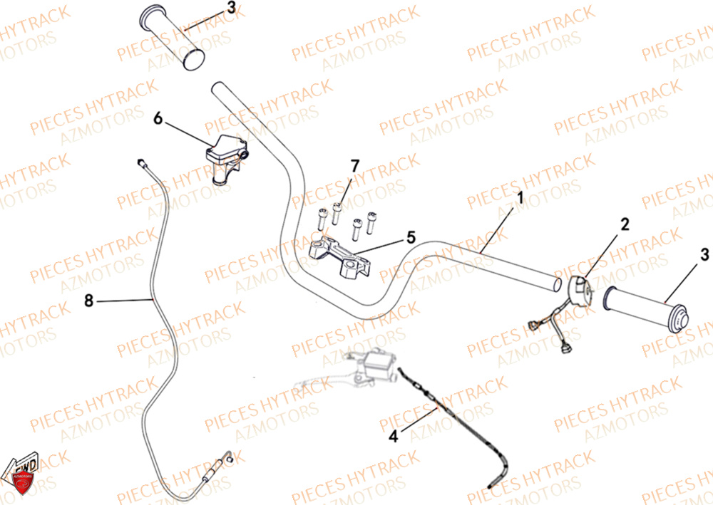 Guidon Compteur HYTRACK Pièces Quad HY200X