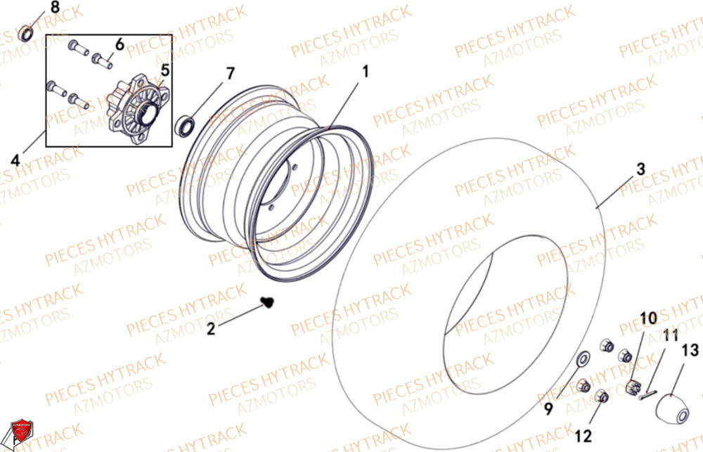 Roues Avant HYTRACK Pièces Quad HY200X