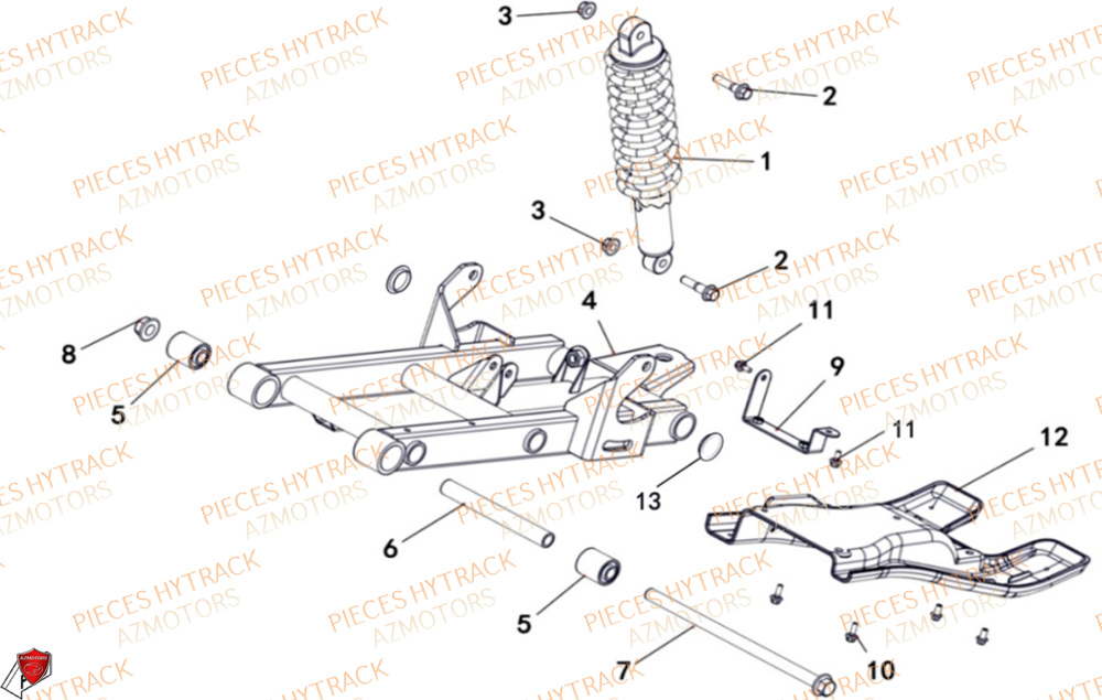 Suspension Arriere HYTRACK Pièces Quad HY200X