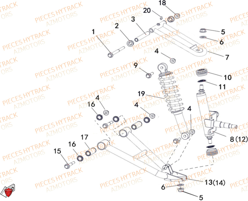 Suspension Avant HYTRACK Pièces Quad HY200X