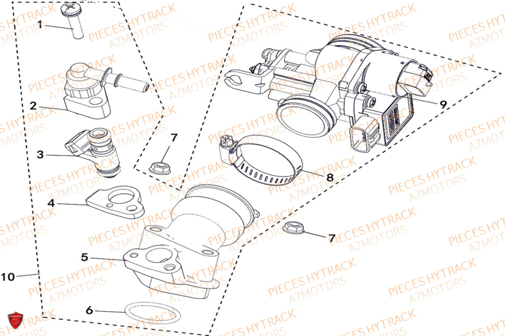 Systeme D Injection HYTRACK Pièces Quad HY200X