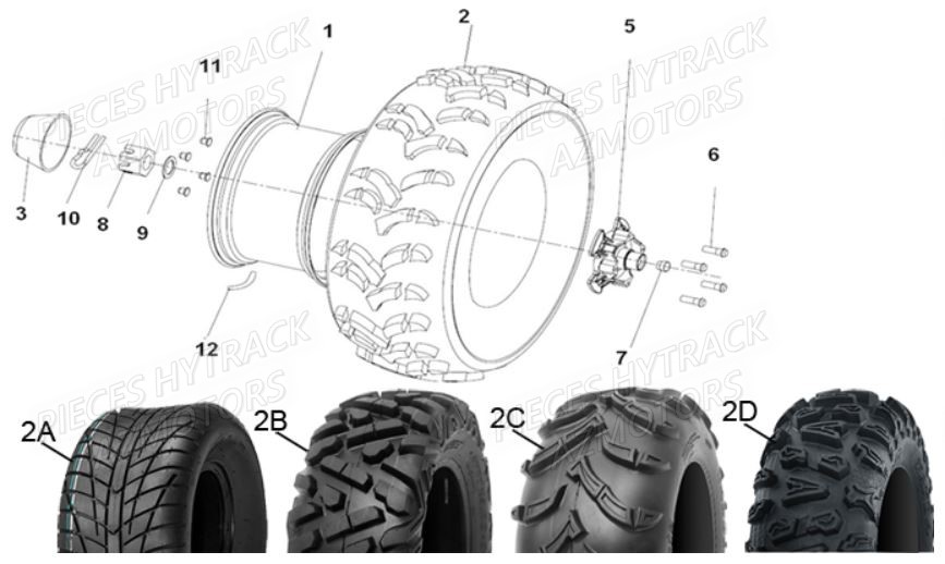 ROUES ARRIERE AZMOTORS HY410S