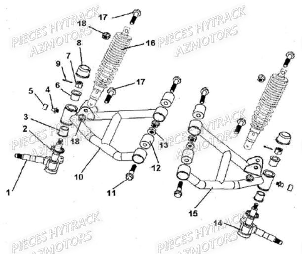 SUSPENSION_AVANT HYTRACK Pièces-quad-hytrack-HY 50H-piece-en-stock-origine-quad-hytrack-bougie-batterie-courroie-galets-carenage-ampoule-alternateur-alimentation-electrique-cable-de-freins-carburateur-carrosserie-avant-carrosserie-arriere-carter-moteur-droit-chassis-roue-plaquettes-de-frein-colonne-de-direction-culasse-cylindre-piston-embiellage-direction-avant-selle-echappement-filtre-a-air-marche-pied-poignees-suspension-variateur-transmission-kitchaine-enfant