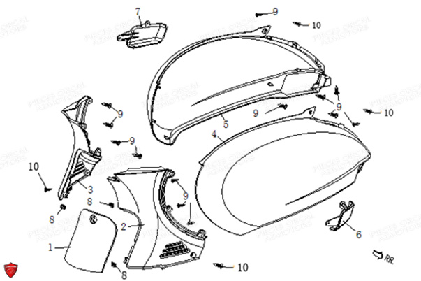 AILES ARRIERE pour ISCA 125 4T E5 2022