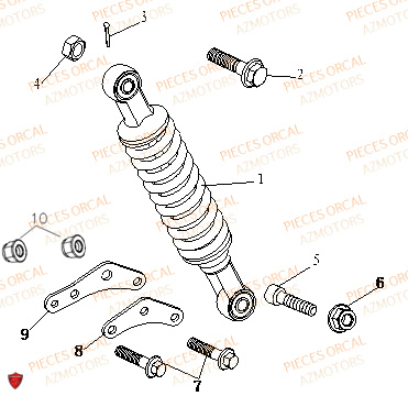 AMORTISSEUR ARRIERE ORCAL ISCA 125 4T E5 2022