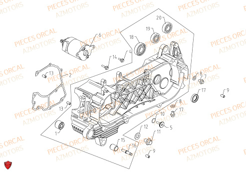 CARTER GAUCHE DEMARREUR ORCAL ISCA 125 4T E5 2022