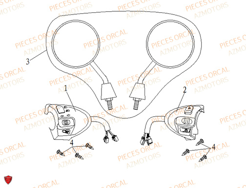 Commandes Retroviseurs ORCAL Pièces ORCAL ISCA 125 NEW Euro5 (2022)