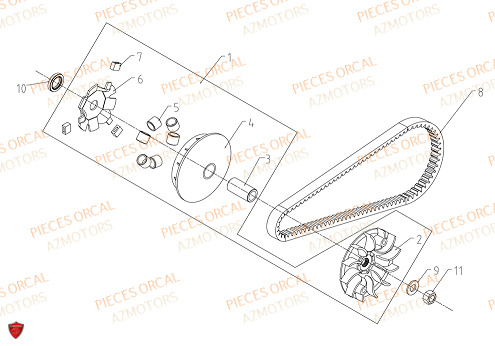 COURROIE VARIATEUR ORCAL ISCA 125 4T E5 2022