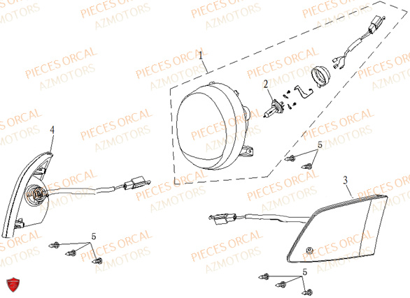 ECLAIRAGE AVANT ORCAL ISCA 125 4T E5 2022