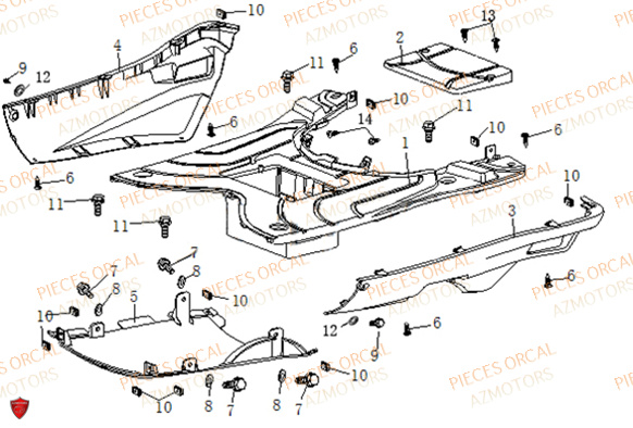 Plancher ORCAL Pièces ORCAL ISCA 125 NEW Euro5 (2022)