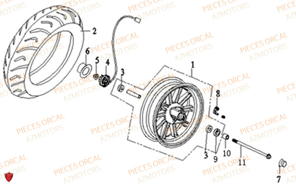 ROUE AVANT ORCAL ISCA 125 4T E5 2022