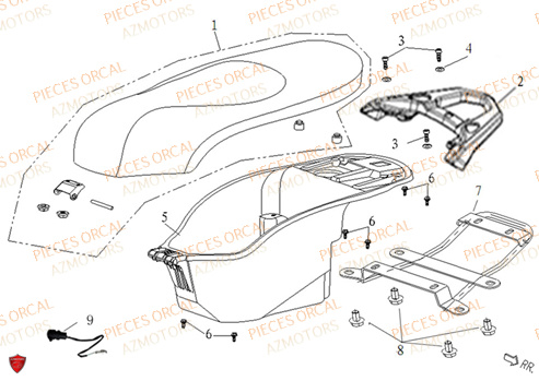 Selle ORCAL Pièces ORCAL ISCA 125 NEW Euro5 (2022)