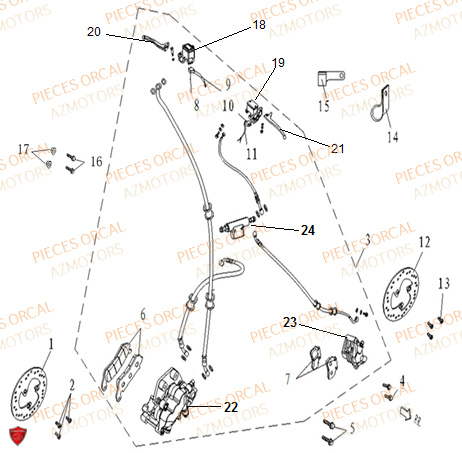 SYSTEME DE FREIN ORCAL ISCA 125 4T E5 2022