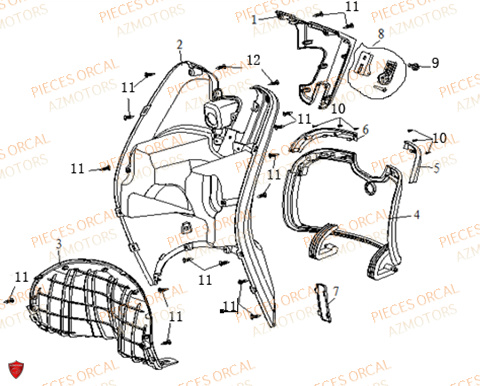 TABLIER ORCAL ISCA 125 4T E5 2022