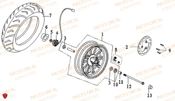 ROUE AVANT ORCAL ISCA 50 4T E5 2022