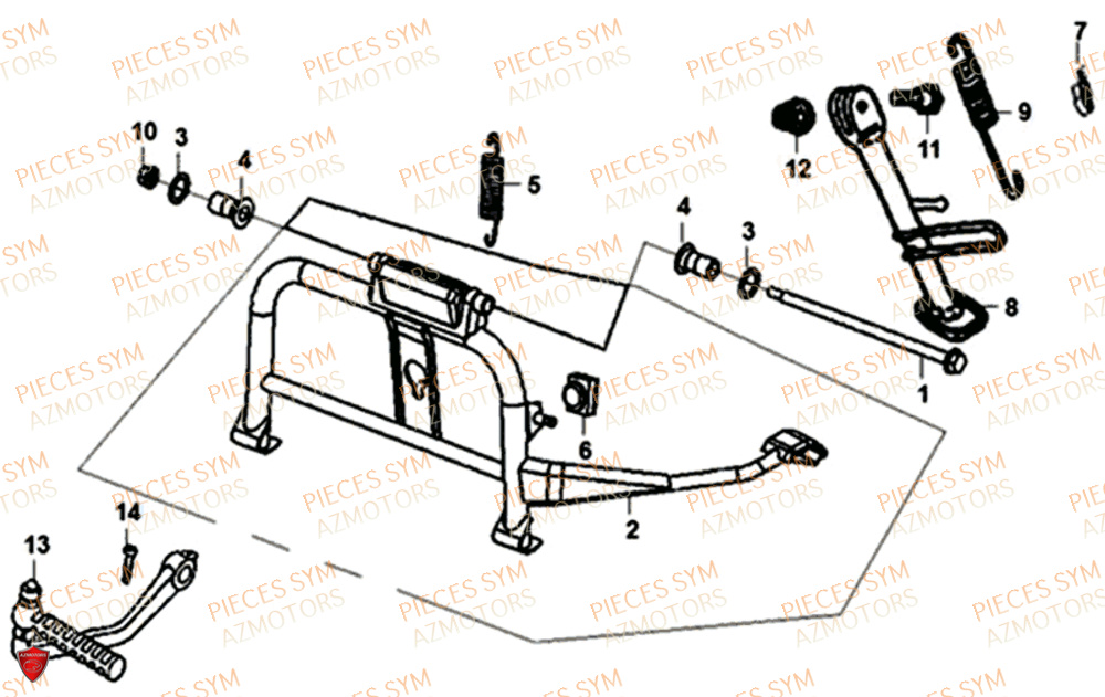 Bequille SYM Pièces JET-14 50 - XC05W1-EU (2019-2020)