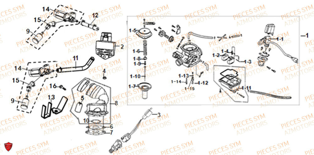 CARBURATEUR SYM JET14 50 2019