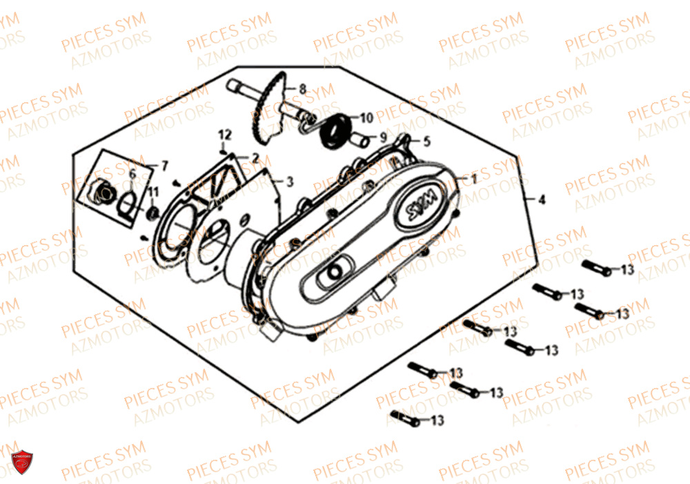 Carter Gauche SYM Pièces JET-14 50 - XC05W1-EU (2019-2020)