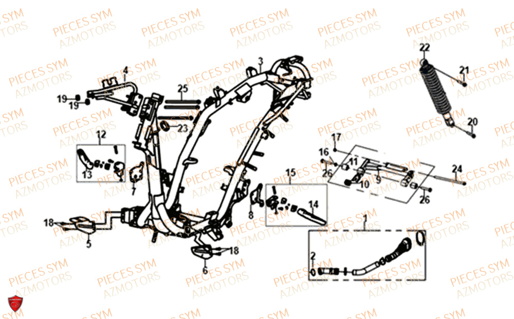 CHASSIS SYM JET14 50 2019