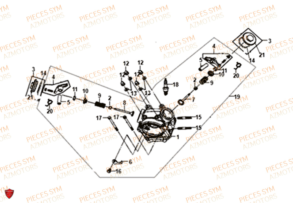 Culasse SYM Pièces JET-14 50 - XC05W1-EU (2019-2020)