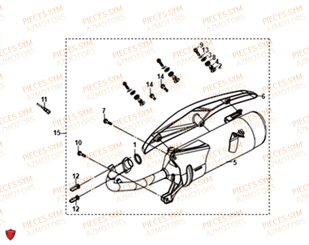 Echappement SYM Pièces JET-14 50 - XC05W1-EU (2019-2020)