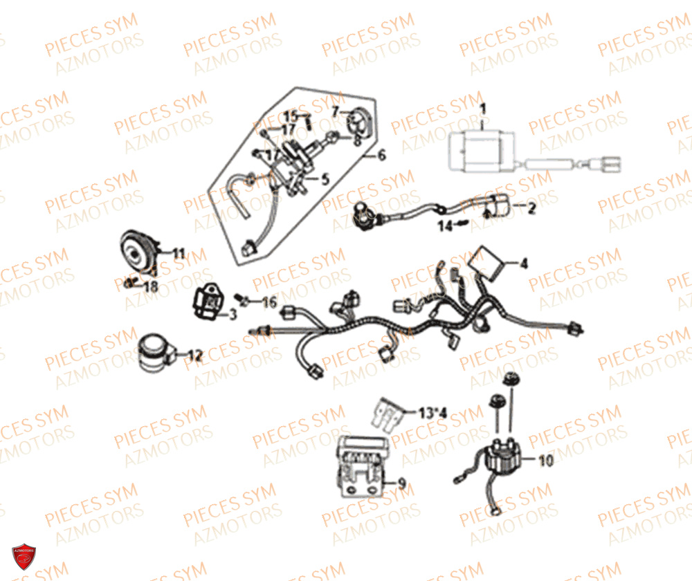 Equipement Electrique SYM Pièces JET-14 50 - XC05W1-EU (2019-2020)