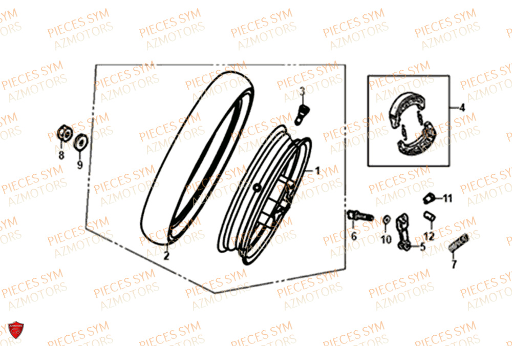 ROUE ARRIERE SYM JET14 50 2019