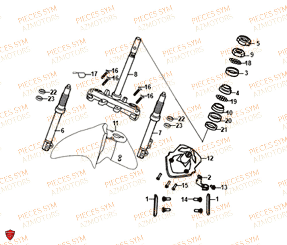 Te De Fourche SYM Pièces JET-14 50 - XC05W1-EU (2019-2020)