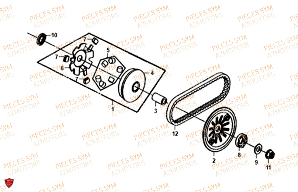 Variateur SYM Pièces JET-14 50 - XC05W1-EU (2019-2020)