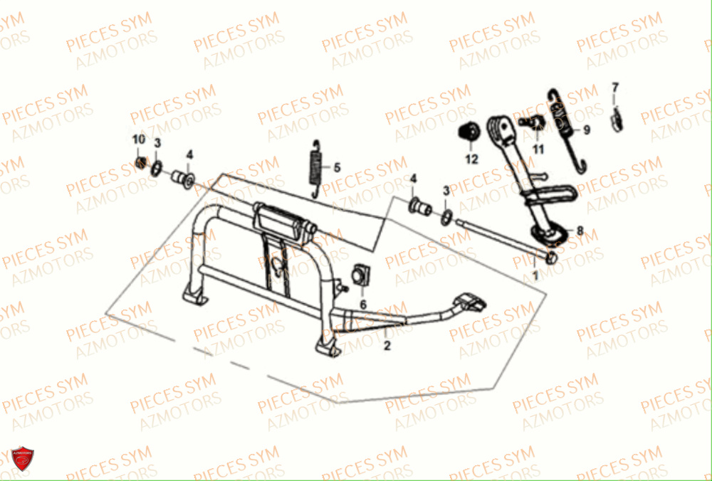 Bequille SYM Pièces JET-14 50 E5 - XC05W2-EU (2021)