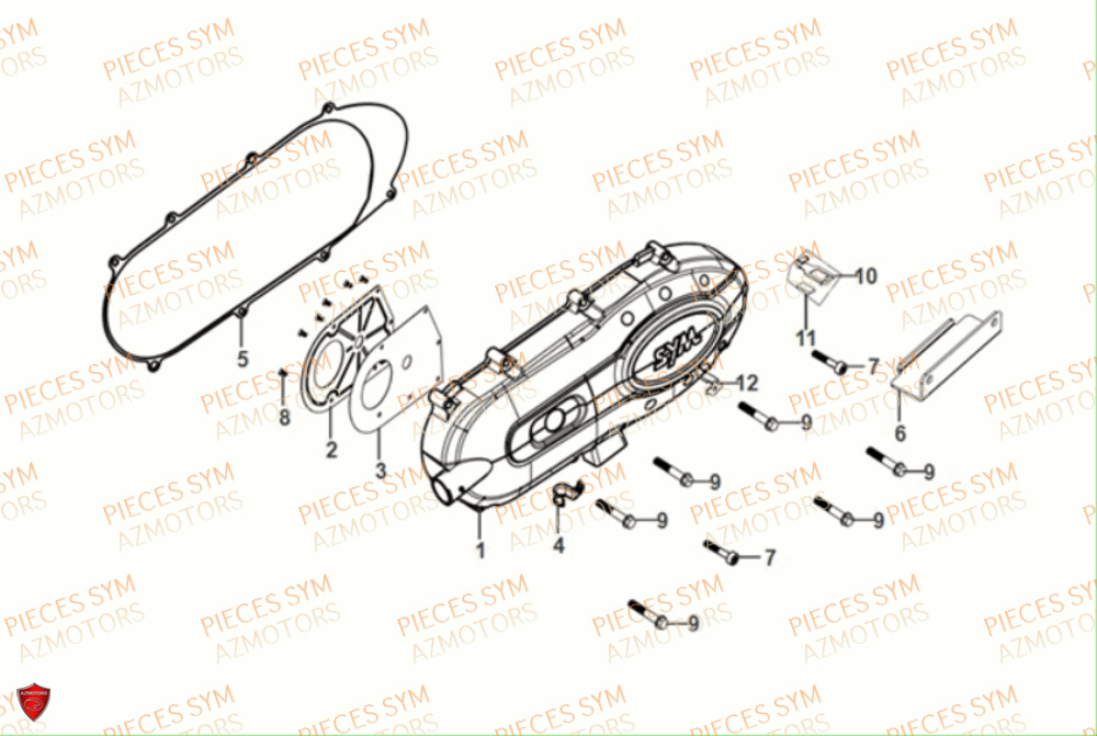 Carter Gauche SYM Pièces JET-14 50 E5 - XC05W2-EU (2021)