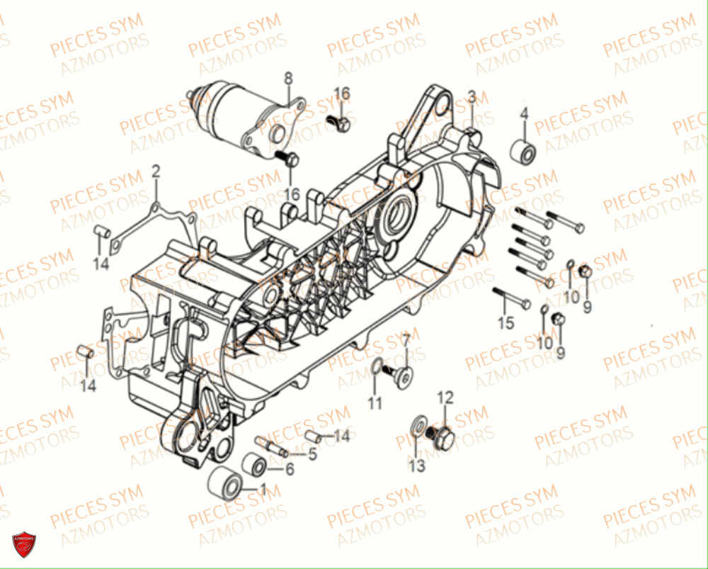 Carter Moteur SYM Pièces JET-14 50 E5 - XC05W2-EU (2021)