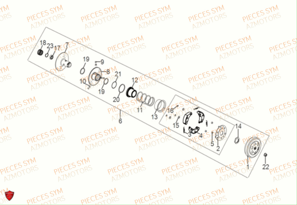 Embrayage SYM Pièces JET-14 50 E5 - XC05W2-EU (2021)