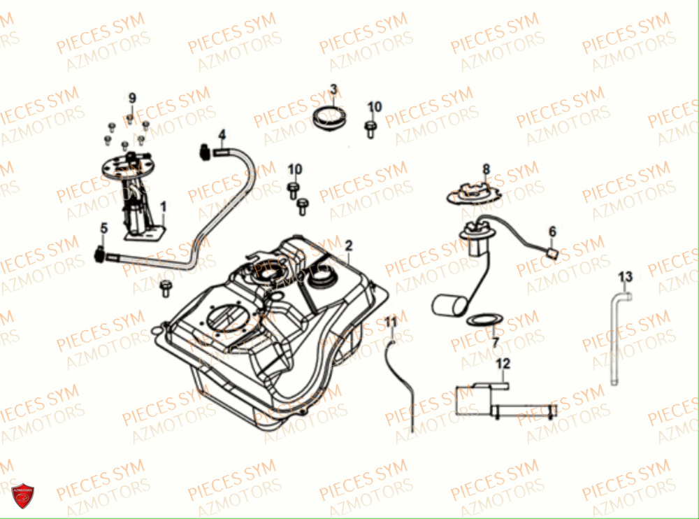 Reservoir SYM Pièces JET-14 50 E5 - XC05W2-EU (2021)