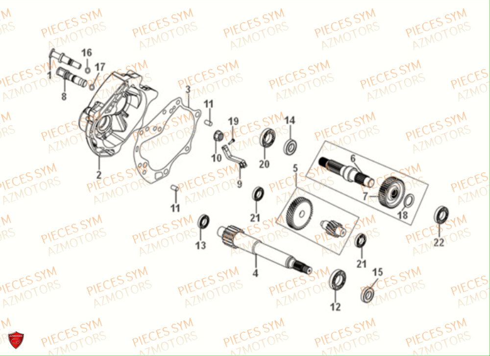 Transmission SYM Pièces JET-14 50 E5 - XC05W2-EU (2021)