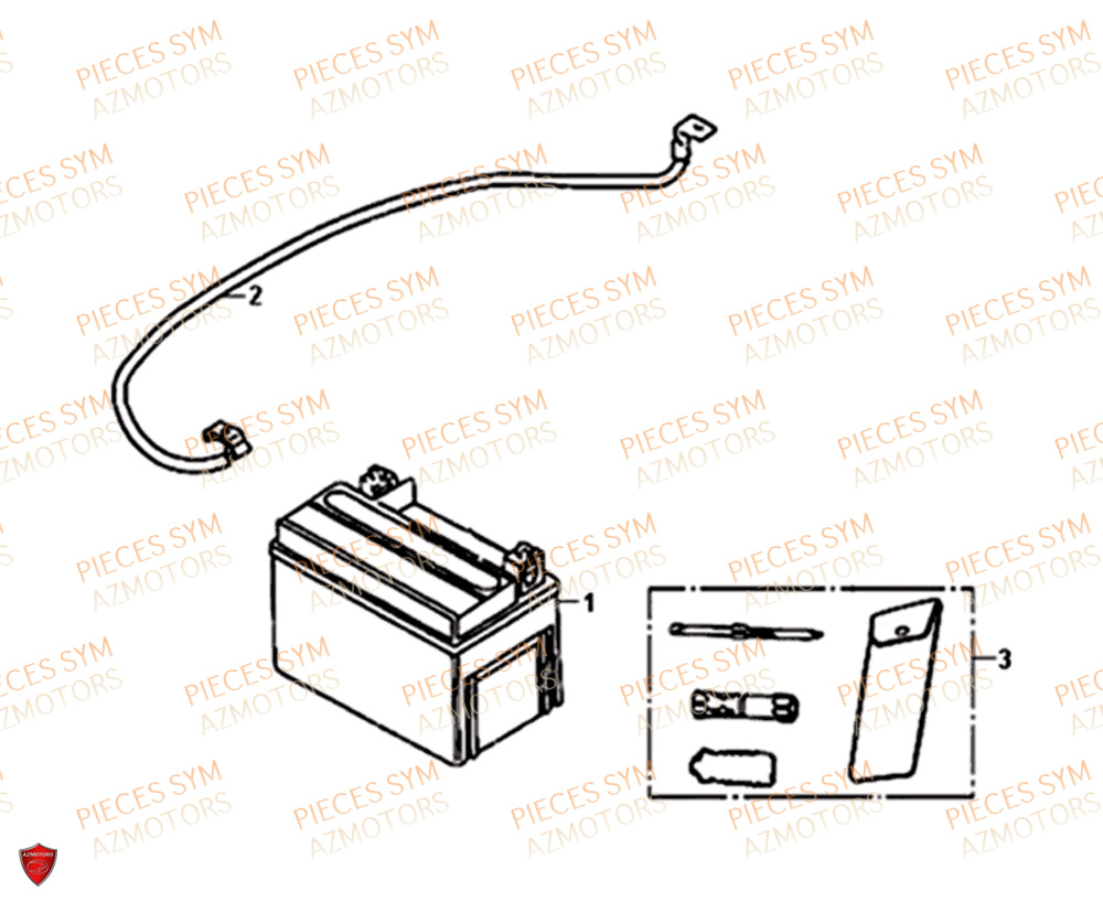 Batterie SYM Pièces JET-4 50 - AD05W8-EU (2019-2020)