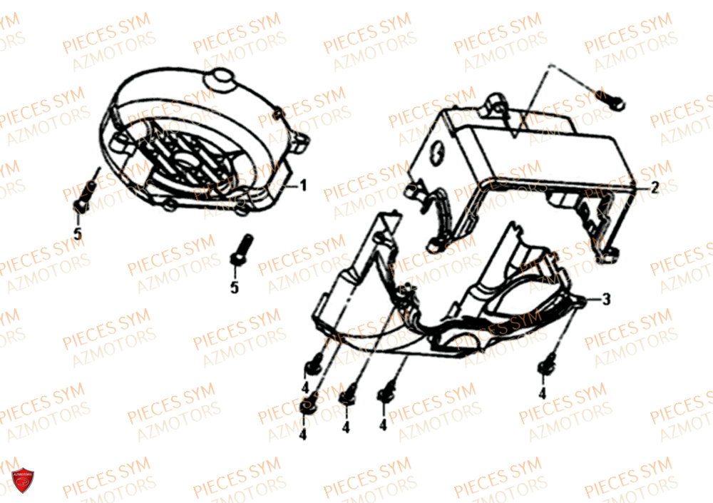 Cache Ventilateur SYM Pièces JET-4 50 - AD05W8-EU (2019-2020)