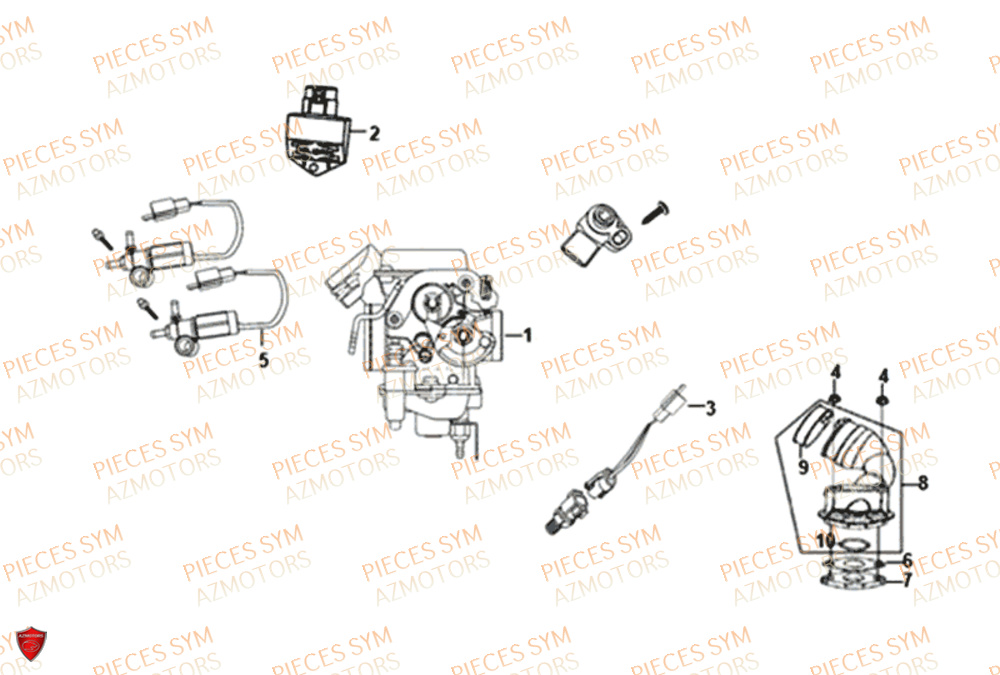 Carburateur SYM Pièces JET-4 50 - AD05W8-EU (2019-2020)