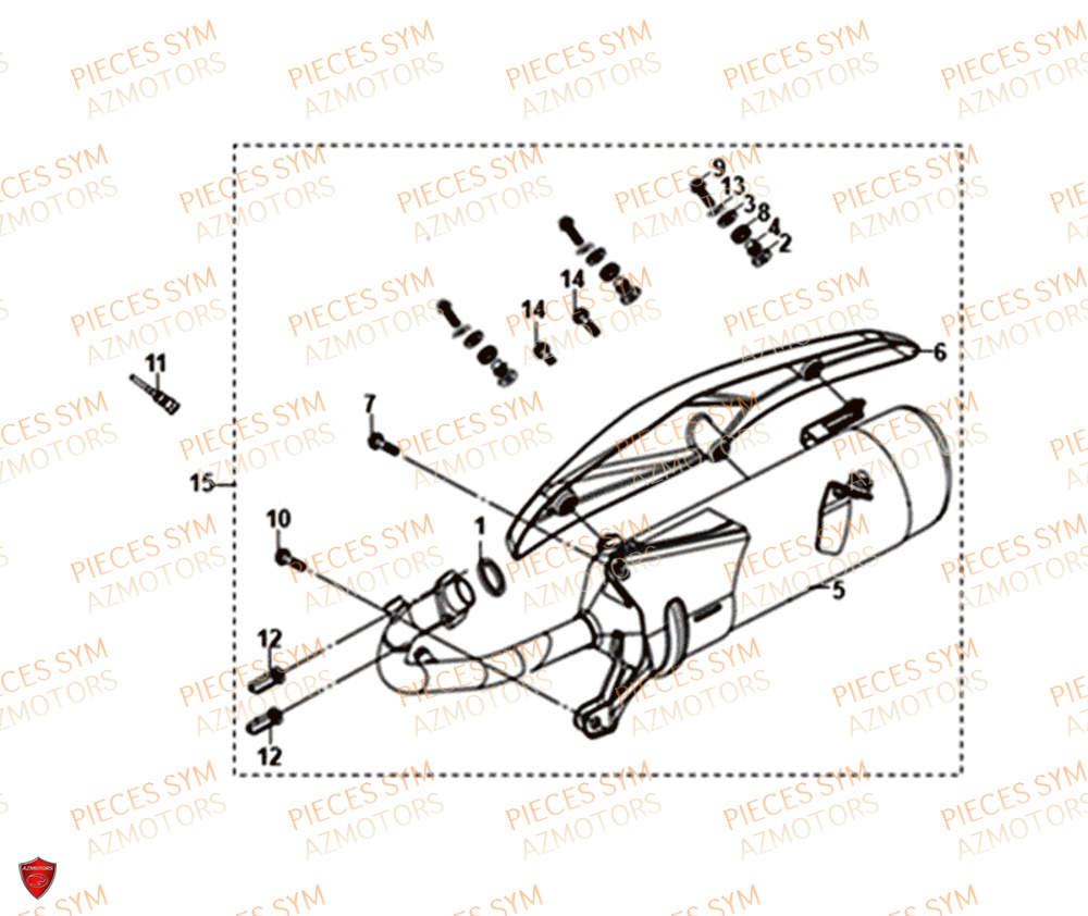 Echappement SYM Pièces JET-4 50 - AD05W8-EU (2019-2020)