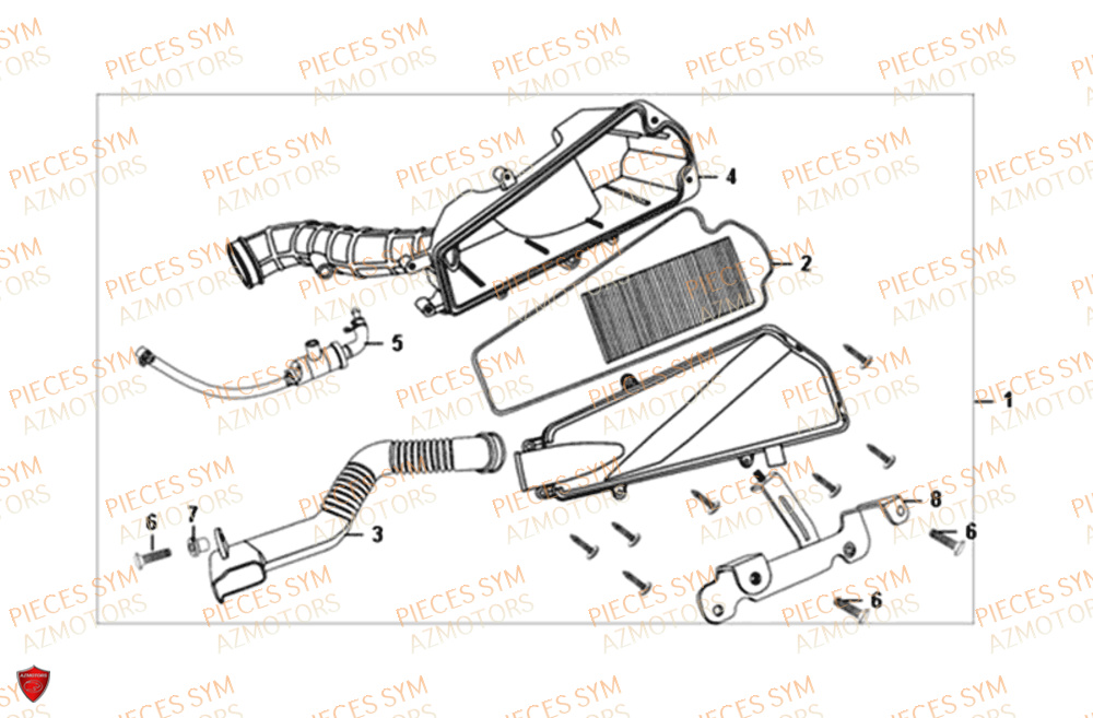 Filtre A Air SYM Pièces JET-4 50 - AD05W8-EU (2019-2020)