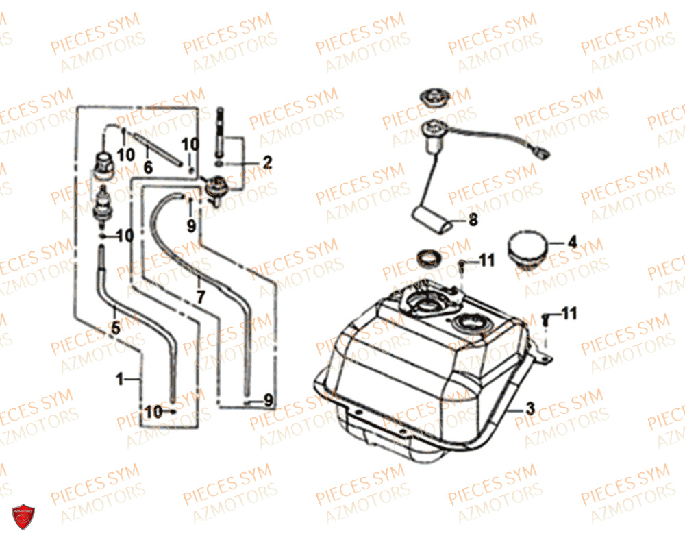 Reservoir SYM Pièces JET-4 50 - AD05W8-EU (2019-2020)