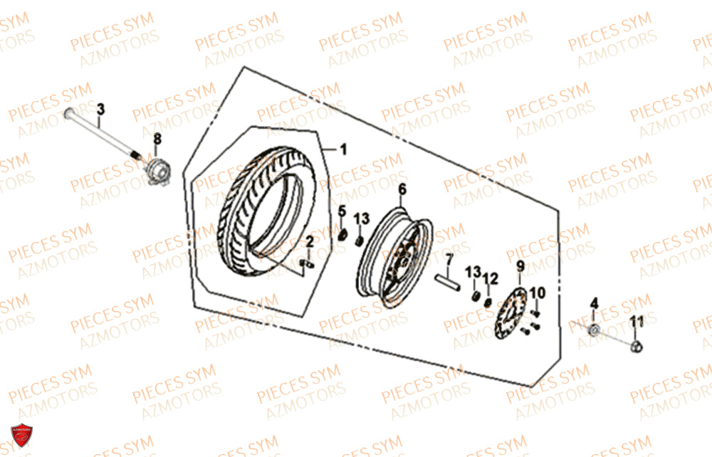 Roue Avant SYM Pièces JET-4 50 - AD05W8-EU (2019-2020)